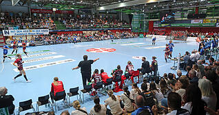 Beim Heimspiel gegen die HSG Bensheim/Auerbach verzichtete die Sport-Union Neckarsulm auf den Aufbau der LED-Bande. Vor allem aus Kostengr&uuml;nden.