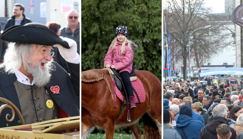 Am Samstag ist die Innenstadt voller Menschen, die den Heilbronner Pferdemarkt besuchen.