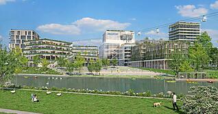 Heilbronn ist Anlaufstelle f&uuml;r Studenten: Der Bildungscampus w&auml;chst deshalb weiter. Mit der West-Erweiterung in Richtung Neckarbogen r&uuml;cken die Geb&auml;ude an den Fluss heran.