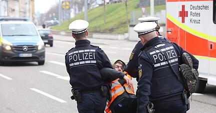 Blockade-Aktion der "Letzten Generation" in Heilbronn