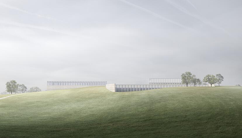 Das Carmen-Würth-Forum wird um einen 5550 Quadratmeter großen Anbau (im Modell vorne und links) erweitert.
Modell: David Chipperfield Architects
