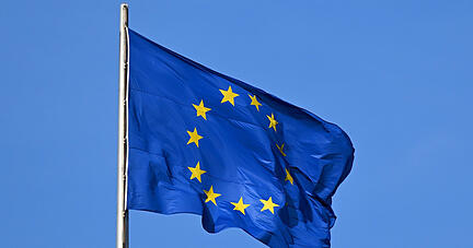 Die Flagge der EU auf dem Reichstag weht im Wind. Die Bundesregierung will gemeinsam mit Dänemark, den Niederlanden, Norwegen und Schweden rund 10 000 sogenannte PFAS-Chemikalien in der EU verbieten. +++ dpa-Bildfunk +++ Die Flagge der EU auf dem Reichstag weht im Wind. Die Bundesregierung will gemeinsam mit Dänemark, den Niederlanden, Norwegen und Schweden rund 10 000 sogenannte PFAS-Chemikalien in der EU verbieten. +++ dpa-Bildfunk +++