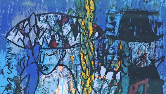 Armin Mueller-Stahl setzt literarische und theatrale Ambitionen künstlerisch um: "Wie es Euch gefällt − William Shakespeare" (Serigrafie 2016, 80 mal 57 Zentimeter). Armin Mueller-Stahl setzt literarische und theatrale Ambitionen künstlerisch um: "Wie es Euch gefällt − William Shakespeare" (Serigrafie 2016, 80 mal 57 Zentimeter).