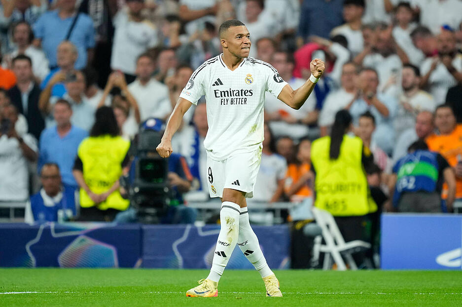 Nach 22 Sekunden in der zweiten Halbzeit erzielte Kylian Mbappé den Führungstreffer für Real Madrid.