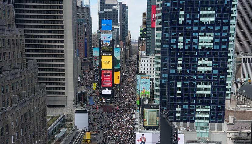 Straßen in New York waren voller Demonstranten. Straßen in New York waren voller Demonstranten.