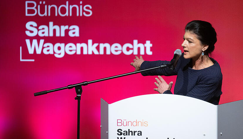 Sahra Wagenknecht, Bundesvorsitzende des BSW, spricht auf einer Wahlkampfveranstaltung ihres Bündnisses im Kultur- und Kongresszentrum Liederhalle. Sahra Wagenknecht, Bundesvorsitzende des BSW, spricht auf einer Wahlkampfveranstaltung ihres Bündnisses im Kultur- und Kongresszentrum Liederhalle.