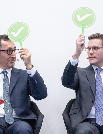 Wer hat am Ende die Nase vorne? Zwischen Gr&uuml;nen-Spitzenkandidat Cem &Ouml;zdemir und CDU-Frontmann Manuel Hagel zeichnet sich wenige Tage vor der Landtagswahl in Baden-W&uuml;rttemberg ein enges Rennen ab. (Archivbild)