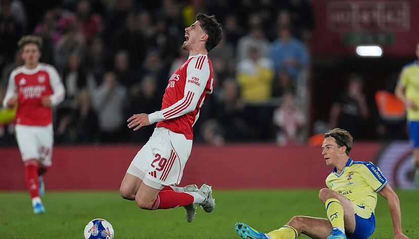 Kai Havertz erlebte einen schmerzhaften Abend mit dem FC Arsenal. Kai Havertz erlebte einen schmerzhaften Abend mit dem FC Arsenal.