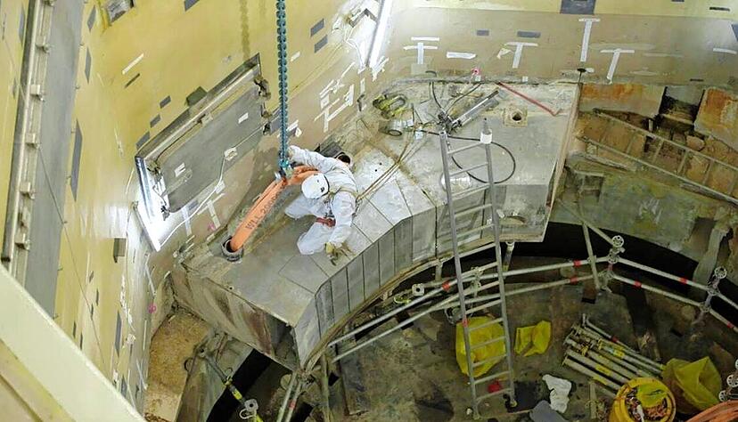 Die Betonsägearbeiten im Block I in Neckarwestheim laufen noch bis 2025.