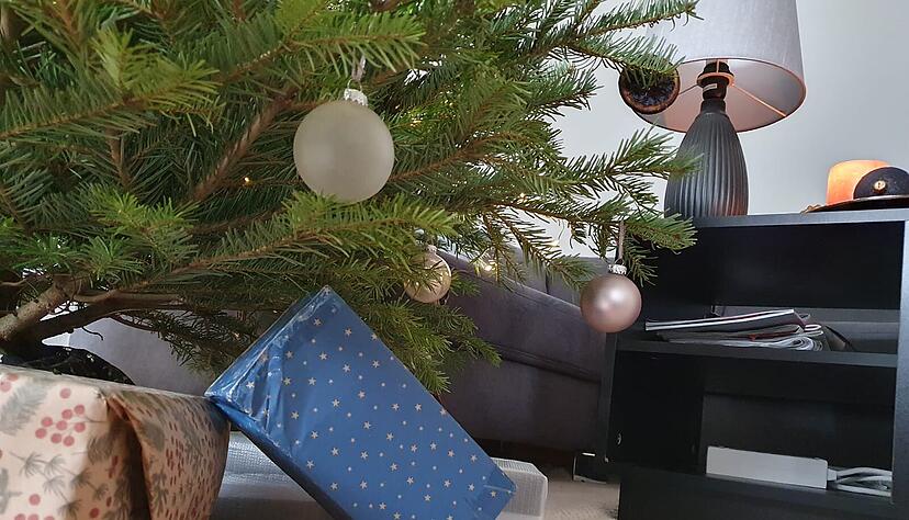 Nach erfolgreicher Zustellung liegt das Paket unter dem Weihnachtsbaum in Heilbronn.