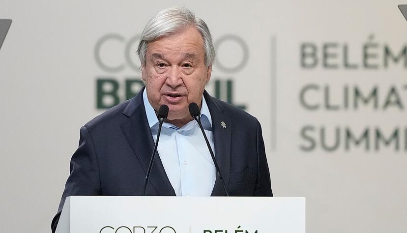 Ernster Warner: UN-Generalsekretär Guterres. Ernster Warner: UN-Generalsekretär Guterres.