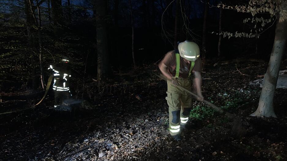 Aufgrund der Trockenheit hatten sich offenbar Laub und trockene &Auml;ste entz&uuml;ndet.