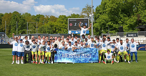 Mit einem 2:1-Sieg bei Eintracht Frankfurt II feierte die U 23 der TSG Hoffenheim vier Spieltage vor Saisonende die Meisterschaft in der Regionalliga Südwest.