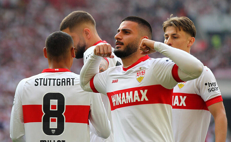 Deniz Undav erzielte das zwischenzeitliche 1:0 für den VfB Stuttgart und jubelte in gewohnter Manier.