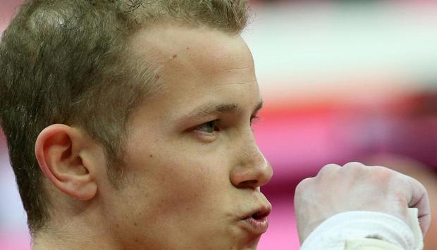 Fabian Hamb&uuml;chen turnte am Reck 16,65 Punkte. Foto: Friso Gentsch