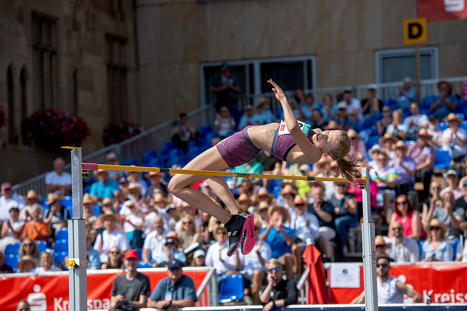 Hochsprung Heilbronn: Wettbewerb der Frauen. Hochsprung Heilbronn: Wettbewerb der Frauen.