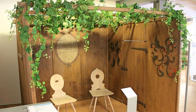 Die restaurierten Teile einer jüdischen Laubhütte aus Öhringen stehen im Hällisch-Fränkischen Museum in Schwäbisch Hall.Foto: Ranjo Doering Die restaurierten Teile einer jüdischen Laubhütte aus Öhringen stehen im Hällisch-Fränkischen Museum in Schwäbisch Hall.Foto: Ranjo Doering