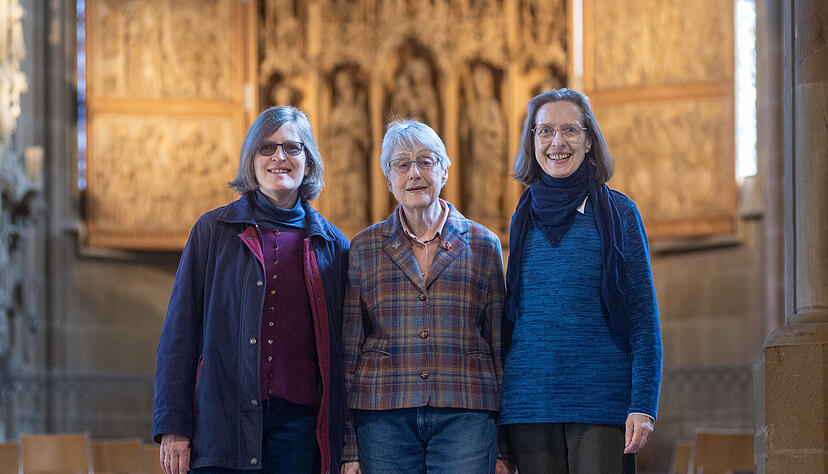 Stehen f&uuml;r Frauensolidarit&auml;t: Brigitte Varga, Brigitte Koring und Dagmar Schmid (von links), die Organisatorinnen des Weltgebetstags auf Bezirksebene im Kirchenbezirk Heilbronn-Brackenheim.