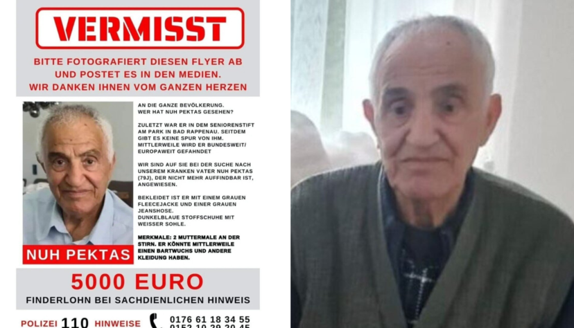 Die Familie sucht mit diesem Foto nach dem vermissten Senior aus Bad Rappenau Nuh Pektas.
