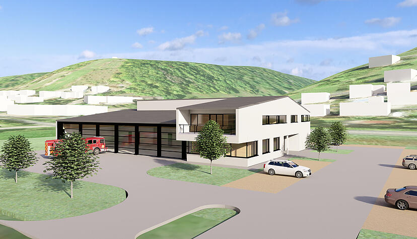 Nach z&auml;hen Diskussionen im Gemeinderat entschieden sich die R&auml;te f&uuml;r die abgespeckte Variante des Feuerwehrger&auml;tehauses in Massivbauweise, ohne Turm, ohne Waschhalle und (vorerst) ohne Aufzug.