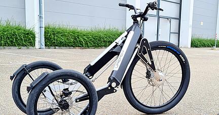 So sieht der Prototyp des E-Trikes aus, den der Untereisesheimer Erfinder Oguzhan "Uzi" Albayrak entwickelt hat. Bald soll es in Serie gehen.
Foto: Uzi