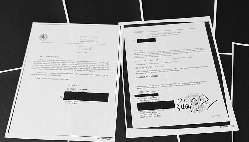 Dokumente aus einer ersten Tranche an Epstein-Akten.