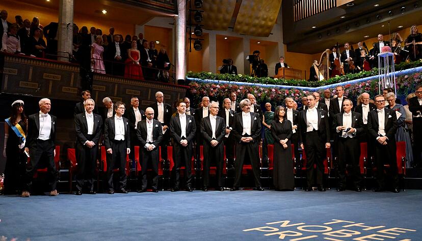 Die versammelten Nobelpreisträger in Stockholm.