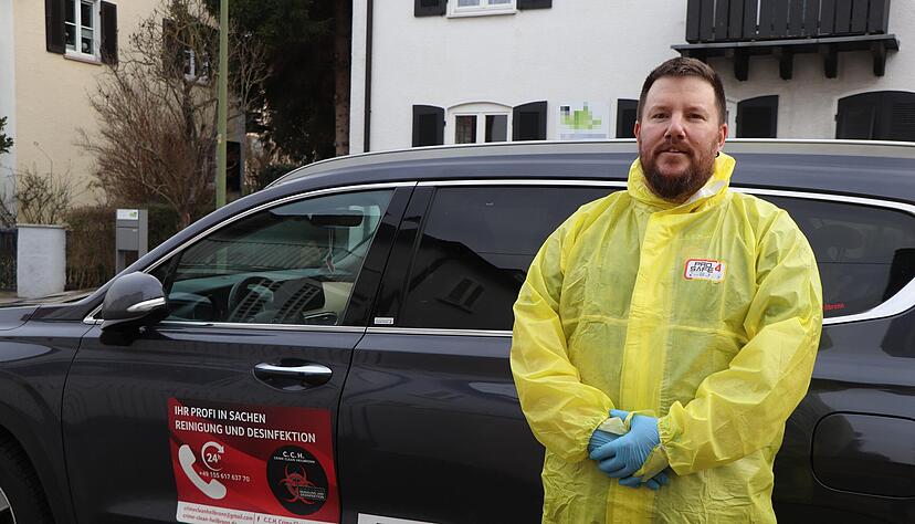 Der Rettungssanit&auml;ter Sascha Wienands aus Unterheinriet ist nebenberuflich als Tatortreiniger im Einsatz.