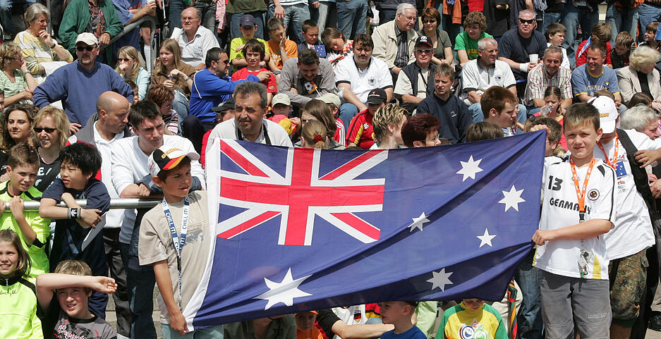 Die Flagge aus Down Under beherrscht die Szene.