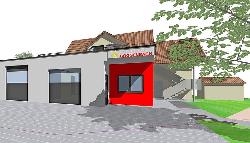 Sch&ouml;n wird es aussehen: das erweiterte Feuerwehr-Magazin in Goggenbach. Doch die Umst&auml;nde rund ums Projekt erfreuen einige R&auml;te keineswegs.
Visualisierung: Planb&uuml;ro