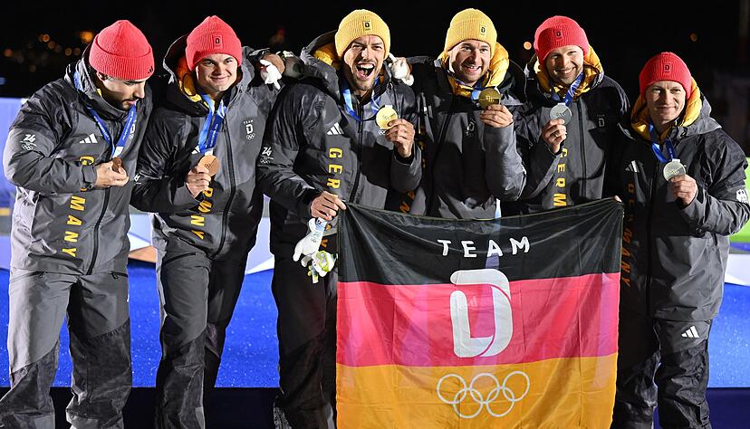 Silber, Gold und Bronze für Team D (von links): Adam Ammour, Alexander Schaller, Georg Fleischhauer und Hansi Lochner, Alexander Schaller und Francesco Friedrich. Silber, Gold und Bronze für Team D (von links): Adam Ammour, Alexander Schaller, Georg Fleischhauer und Hansi Lochner, Alexander Schaller und Francesco Friedrich.