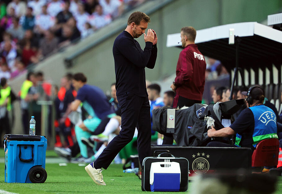 Emotional? Kann Julian Nagelsmann auch auf der Trainerbank. Der Bundestrainer wirkt meist offen.