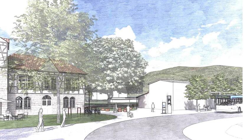 Aufenthaltsfl&auml;chen um den Bahnhof und der Busstopp an anderer Stelle, das soll in einem ersten Schritt passieren.