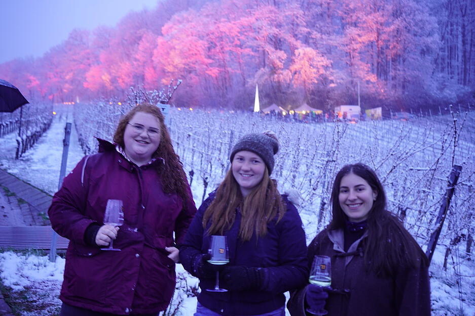 Bretzfelder Rebenglühen 2022 bei Schnee in Siebeneich