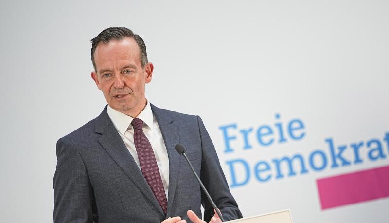 Volker Wissing, Generalsekretär der FDP, spricht bei einem Pressestatement.