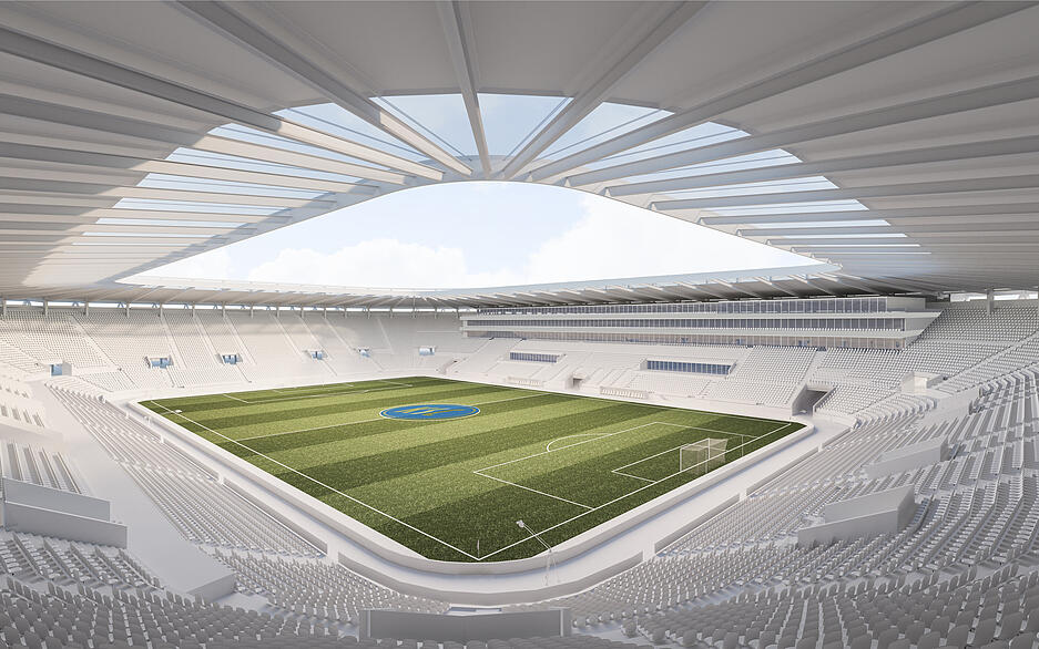 Das Wildparkstadion soll nach dem Umbau 34000 Zuschauern Platz bieten.