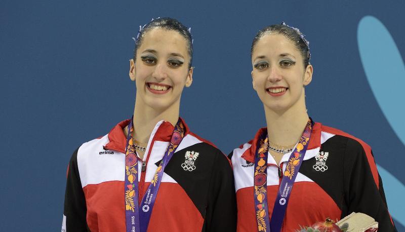 Ana-Maria und Ana-Eirini Alexanri holten im Synchron-Duett f&uuml;r &Ouml;sterreich Silber in Baku. Foto: Vassil Donev