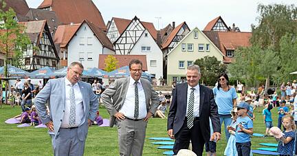 OB Klaus Holaschke, Minister Peter Hauk und Gerhard Hugenschmidt von BW-Gr&uuml;n.