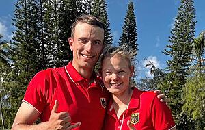 Die Besten auf dem Wailua Golf Course: Nico Guldan und Vanessa Girke. Die Besten auf dem Wailua Golf Course: Nico Guldan und Vanessa Girke.