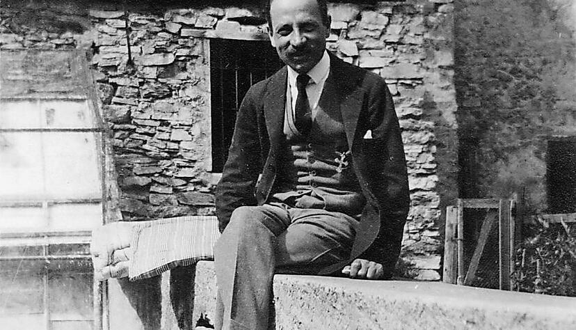 Sommerliches Idyll: Rainer Maria Rilke im August 1924 auf der Terrasse des Hotels Bellevue in Sierre.