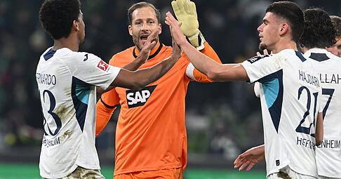 Die Hoffenheimer Feiergesellschaft nach dem 2:0 in Bremen.
