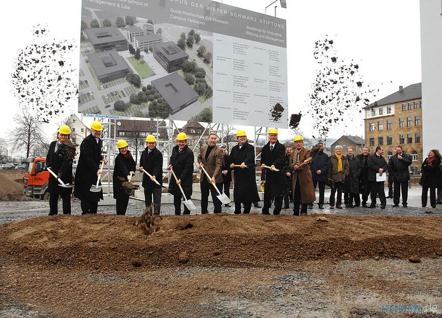 2010: Mit dem Spatenstich an der Mannheimer Straße in Heilbronn beginnt der Bau des Bildungscampus.