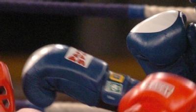 Bei einem Amateur-Boxkampf fliegen die F&auml;uste.