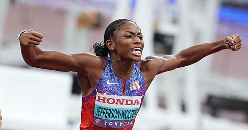 Melissa Jefferson-Wooden ist neue 100-Meter-Weltmeisterin.