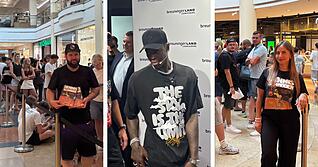 Dennis Schröder ist zu Gast in Ludwigsburg - zahlreiche Fans sorgen für einen Mega-Andrang im Breuningerland.