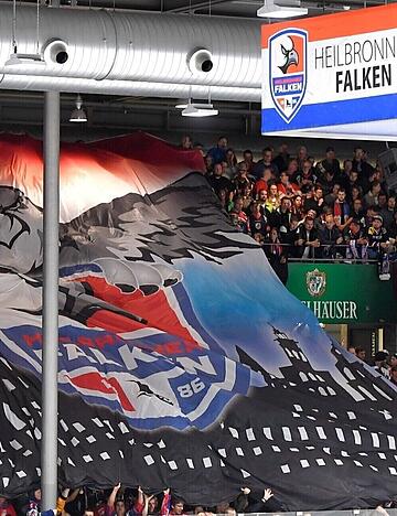 Das Aush&auml;ngeschild des Heilbronner Eishockeys ist die Profimannschaft Heilbronner Falken.