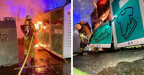 Die Feuerwehr war wegen eines brennenden Kleidercontainers im Einsatz.