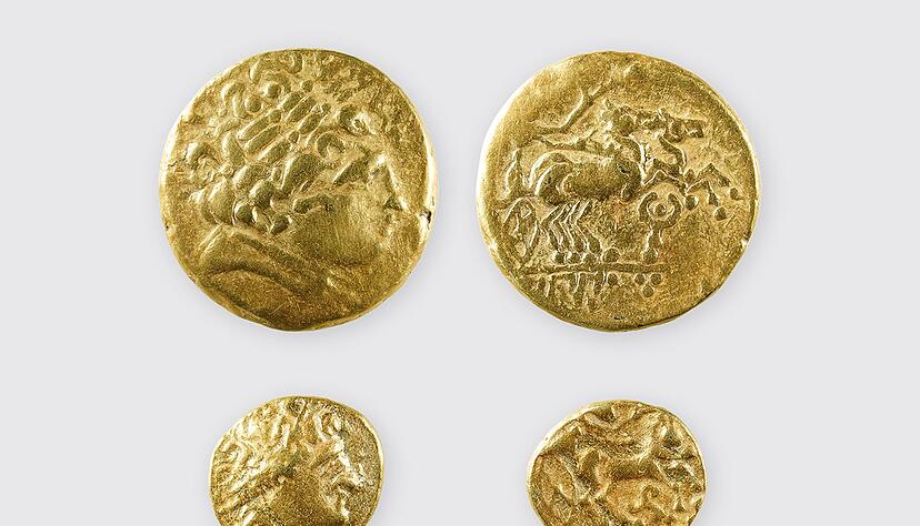 Die M&uuml;nzen zeigen unter anderem den Kopf des griechischen Gottes Apollon.