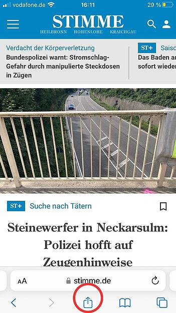 2. Klicken Sie ganz unten auf das Symbol mit dem Pfeil nach oben.