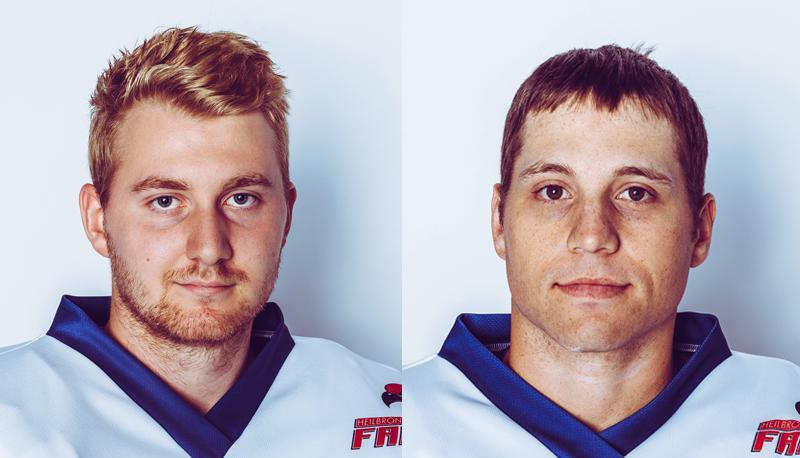 Patrick Kurz (l.) und Kyle Helms. Foto: Heilbronner Falken Patrick Kurz (l.) und Kyle Helms. Foto: Heilbronner Falken